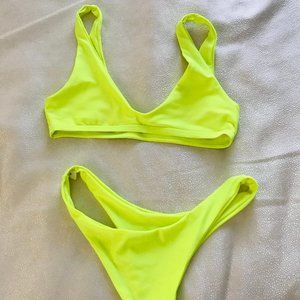 TWO PIECE BIKINI NEON GREEN